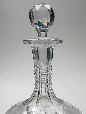 Cut glass wheel etched wine  decanter glass Hand cut - O'Rourke crystal awards & gifts abp cut glass