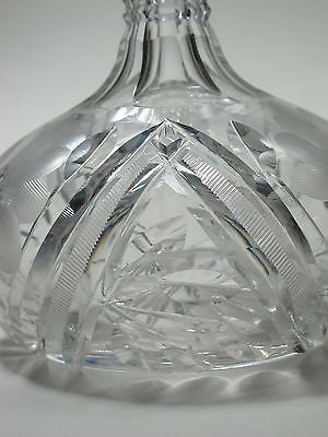 Cut glass wheel etched wine  decanter glass Hand cut - O'Rourke crystal awards & gifts abp cut glass