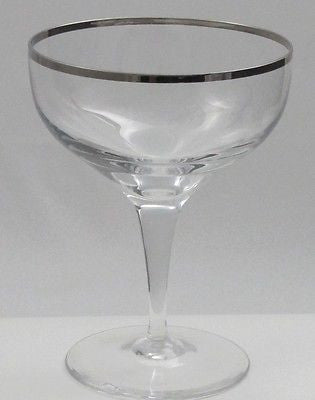 Lenox Weatherly dessert glass platinum band Crystal Made in USA Mt Pleasant PA - O'Rourke crystal awards & gifts abp cut glass