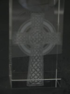 Celtic cross pattern paperweight, globe, Great gift ireland - O'Rourke crystal awards & gifts abp cut glass