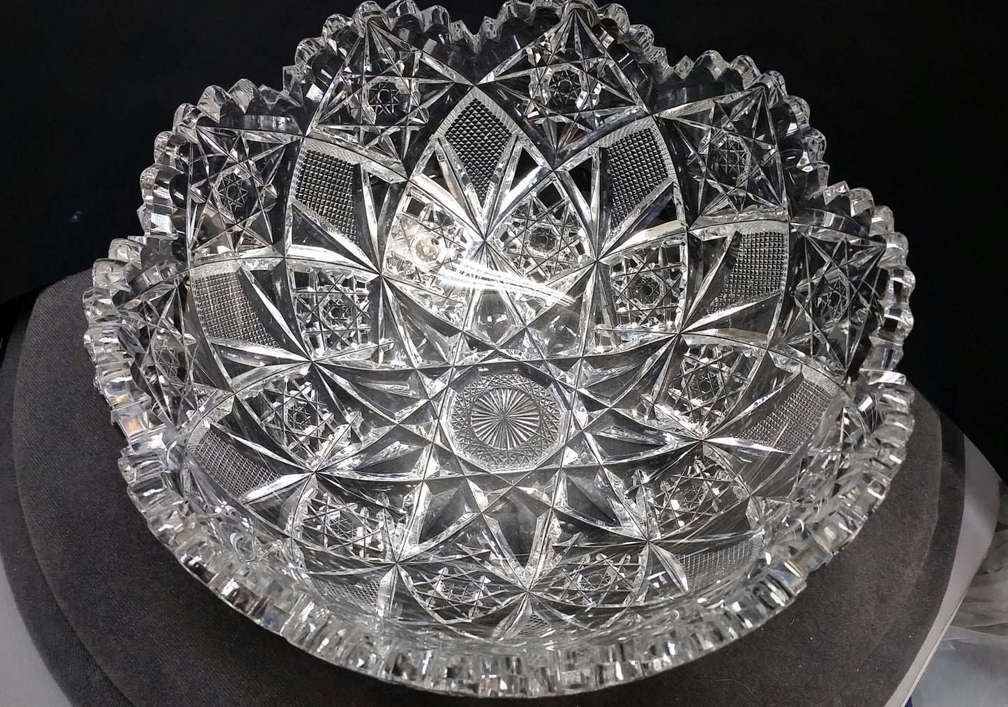 Signed Hawkes American Brilliant Period hand Cut mouth blown blank bowl - O'Rourke crystal awards & gifts abp cut glass