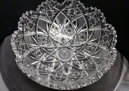 Signed Hawkes American Brilliant Period hand Cut mouth blown blank bowl - O'Rourke crystal awards & gifts abp cut glass