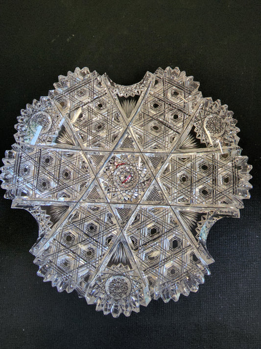 Cut glass signed Hoare dish Restored