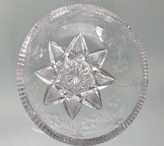 Tuthill hand cut glass dish
