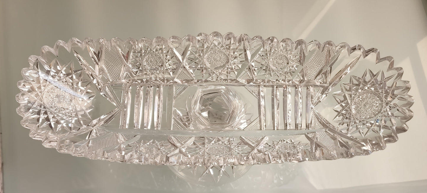 ABP Cut Glass Pedestal celery hobstar