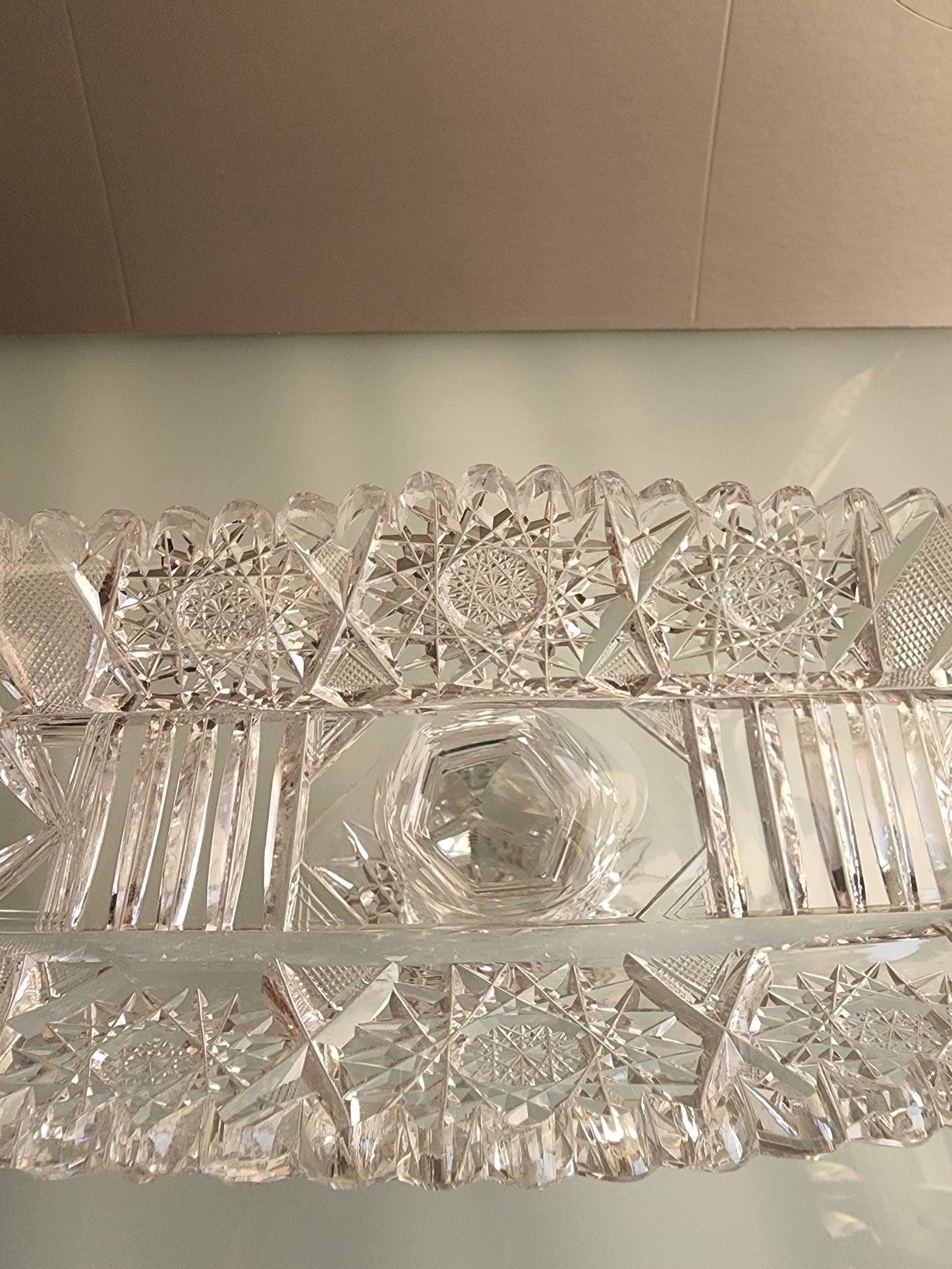 ABP Cut Glass Pedestal celery hobstar