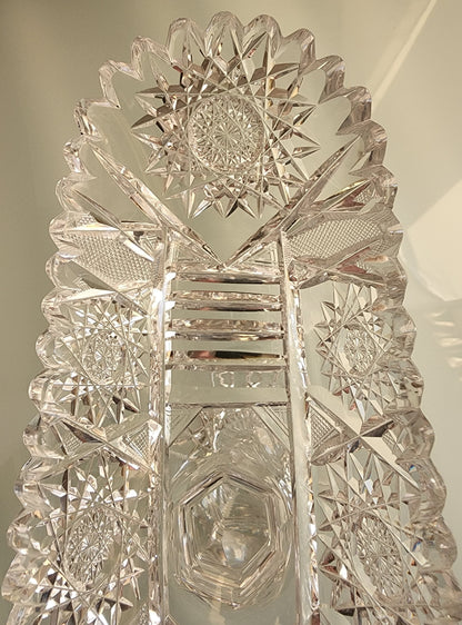 ABP Cut Glass Pedestal celery hobstar