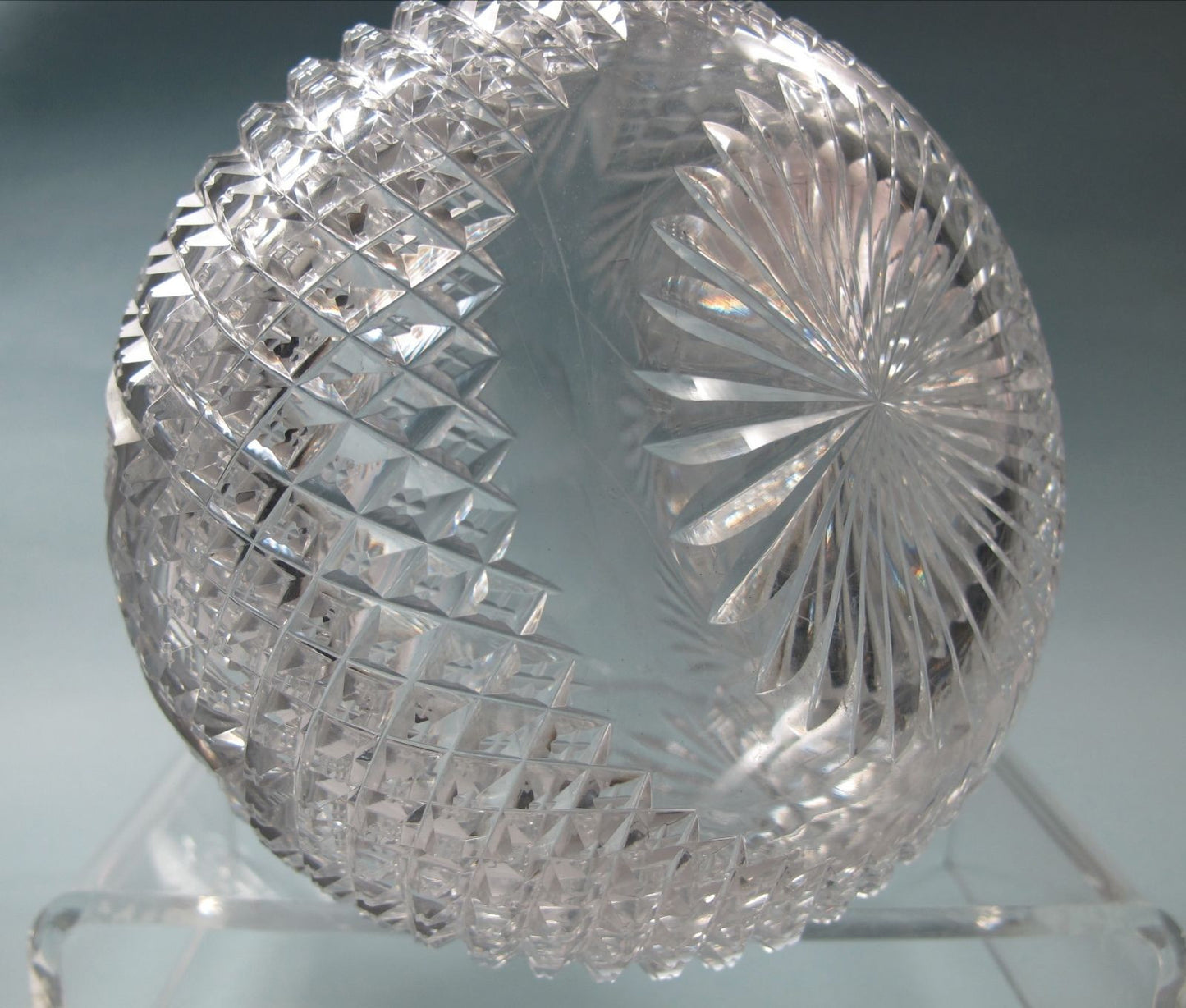 Strawberry diamond and fan Carafe American Brilliant Period hand Cut Glass - O'Rourke crystal awards & gifts abp cut glass