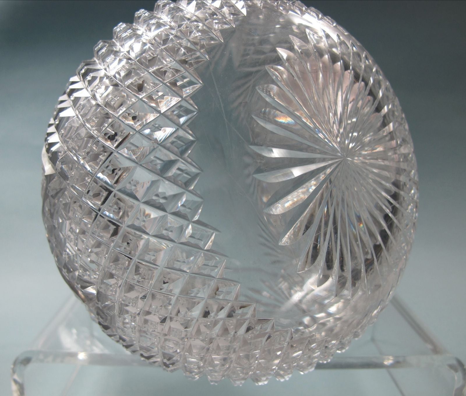 Strawberry diamond and fan Carafe American Brilliant Period hand Cut Glass - O'Rourke crystal awards & gifts abp cut glass