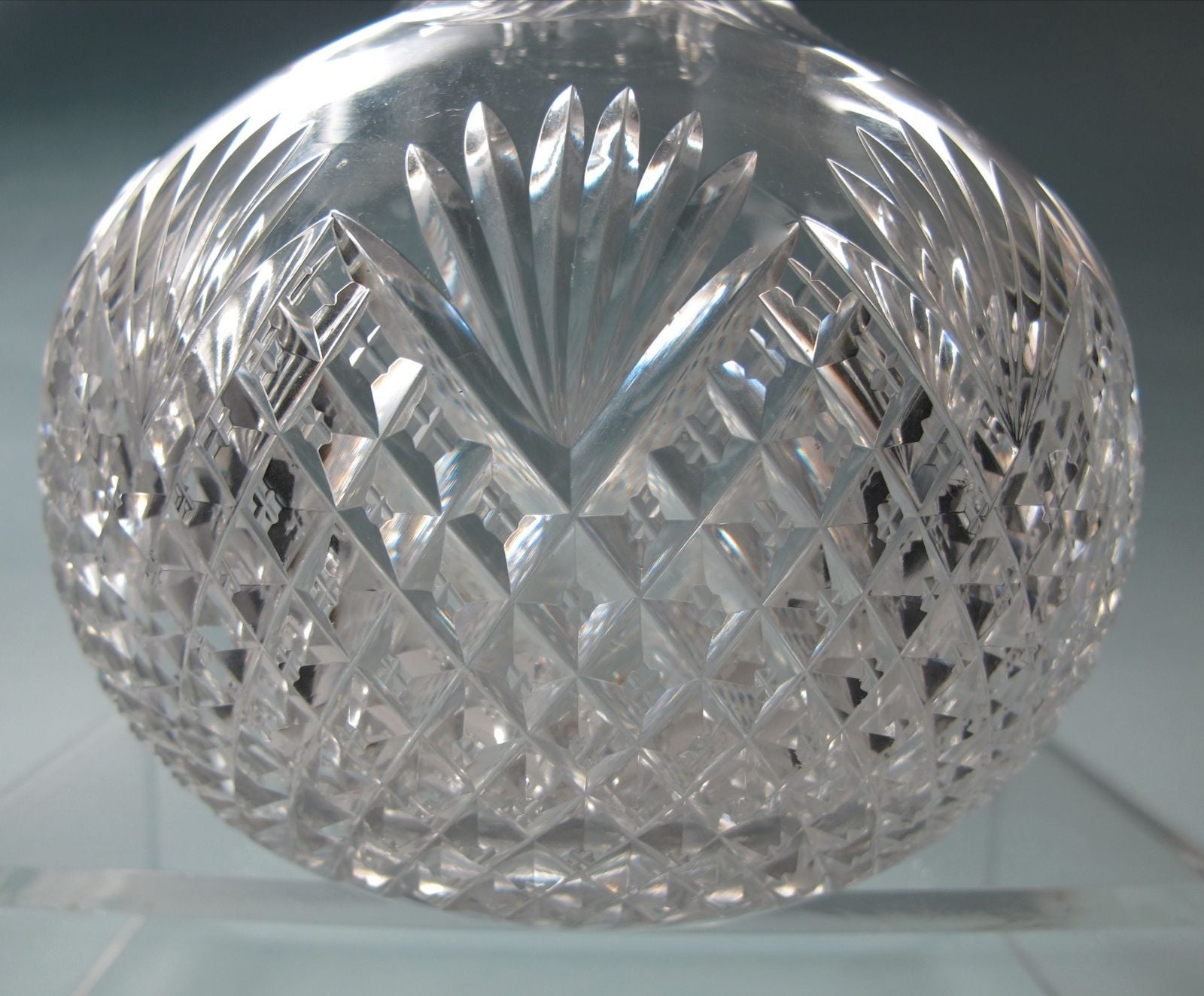 Strawberry diamond and fan Carafe American Brilliant Period hand Cut Glass - O'Rourke crystal awards & gifts abp cut glass
