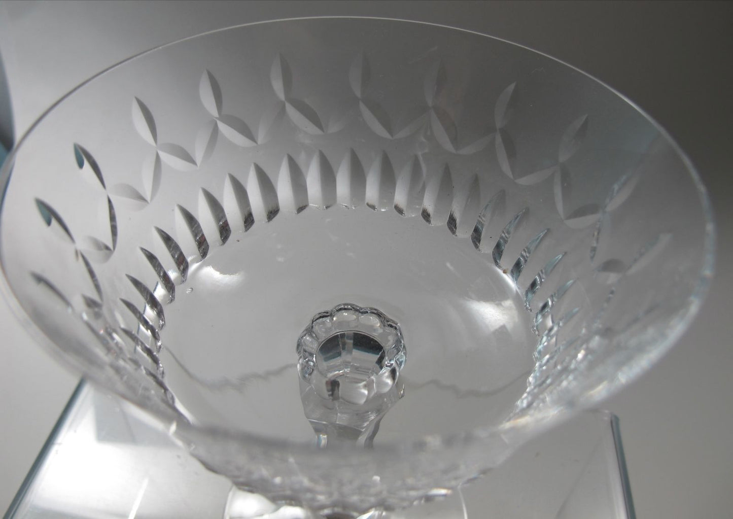 Lenox Cut glass Flourish Crystal dessert Made in USA Mt Pleasant PA mouth blown - O'Rourke crystal awards & gifts abp cut glass