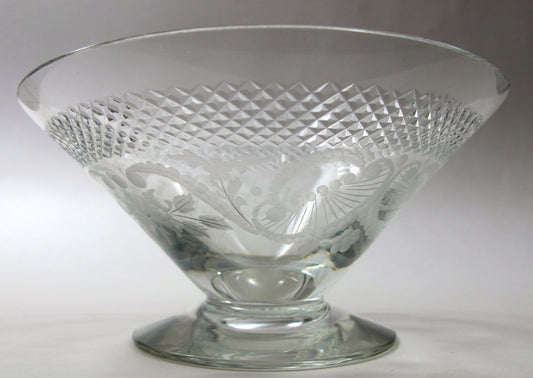 Shrimp cocktail Hand Cut glass copper wheel engraved - O'Rourke crystal awards & gifts abp cut glass