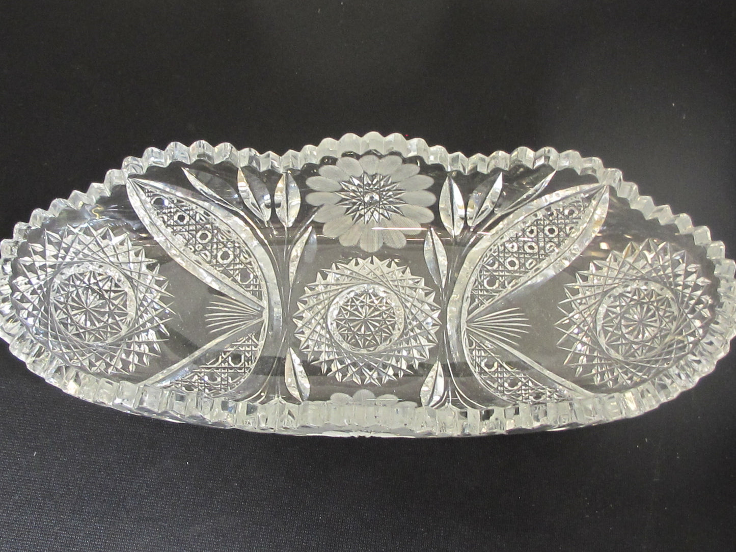 ABP Crystal Cut Glass celery flower hobstar