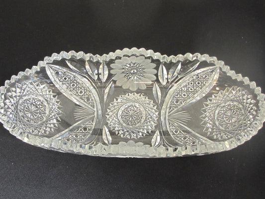 ABP Crystal Cut Glass celery flower hobstar