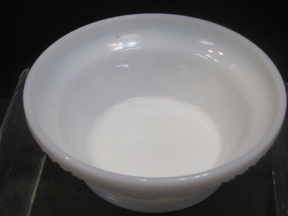 Early American Plymouth Thumprint Milk Glass bowl McKEE
