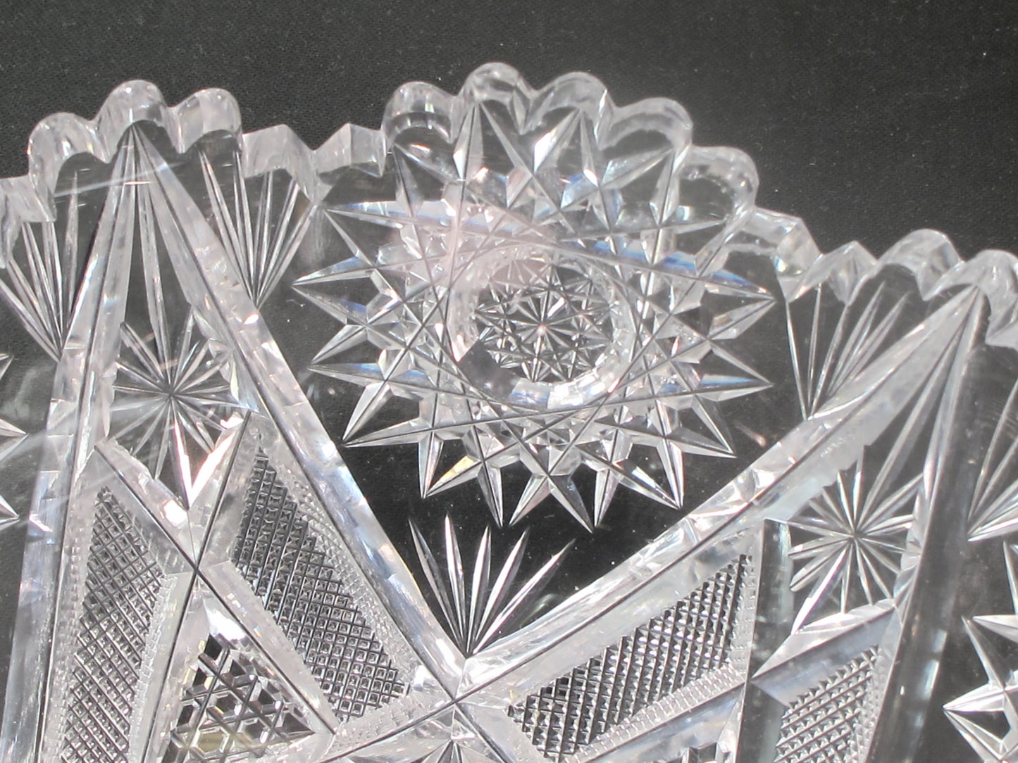 ABP crystal bowl hand cut glass mouth blown