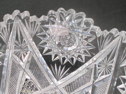 ABP crystal bowl hand cut glass mouth blown