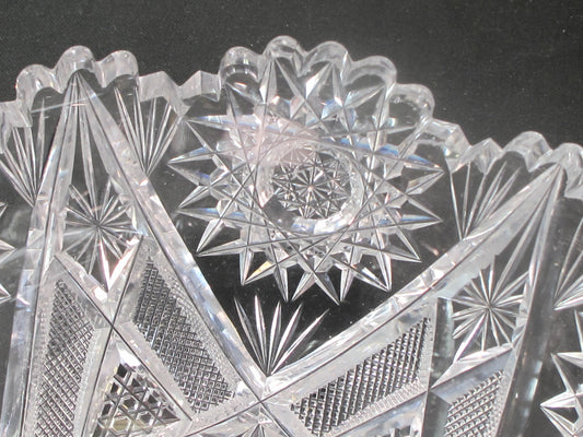 ABP crystal bowl hand cut glass mouth blown