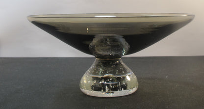 Erickson charcoal glass bowl with controlled bubbles