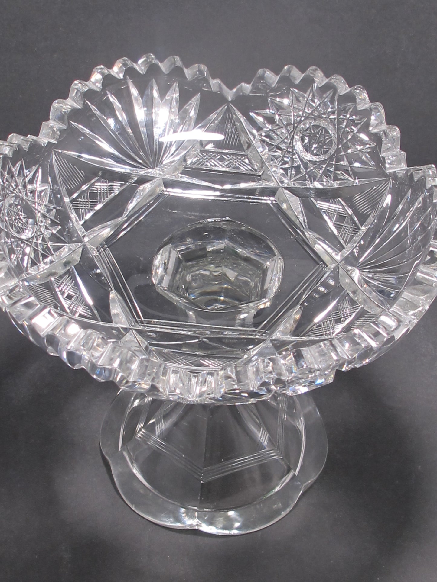 American Brilliant Period Cut Glass compote