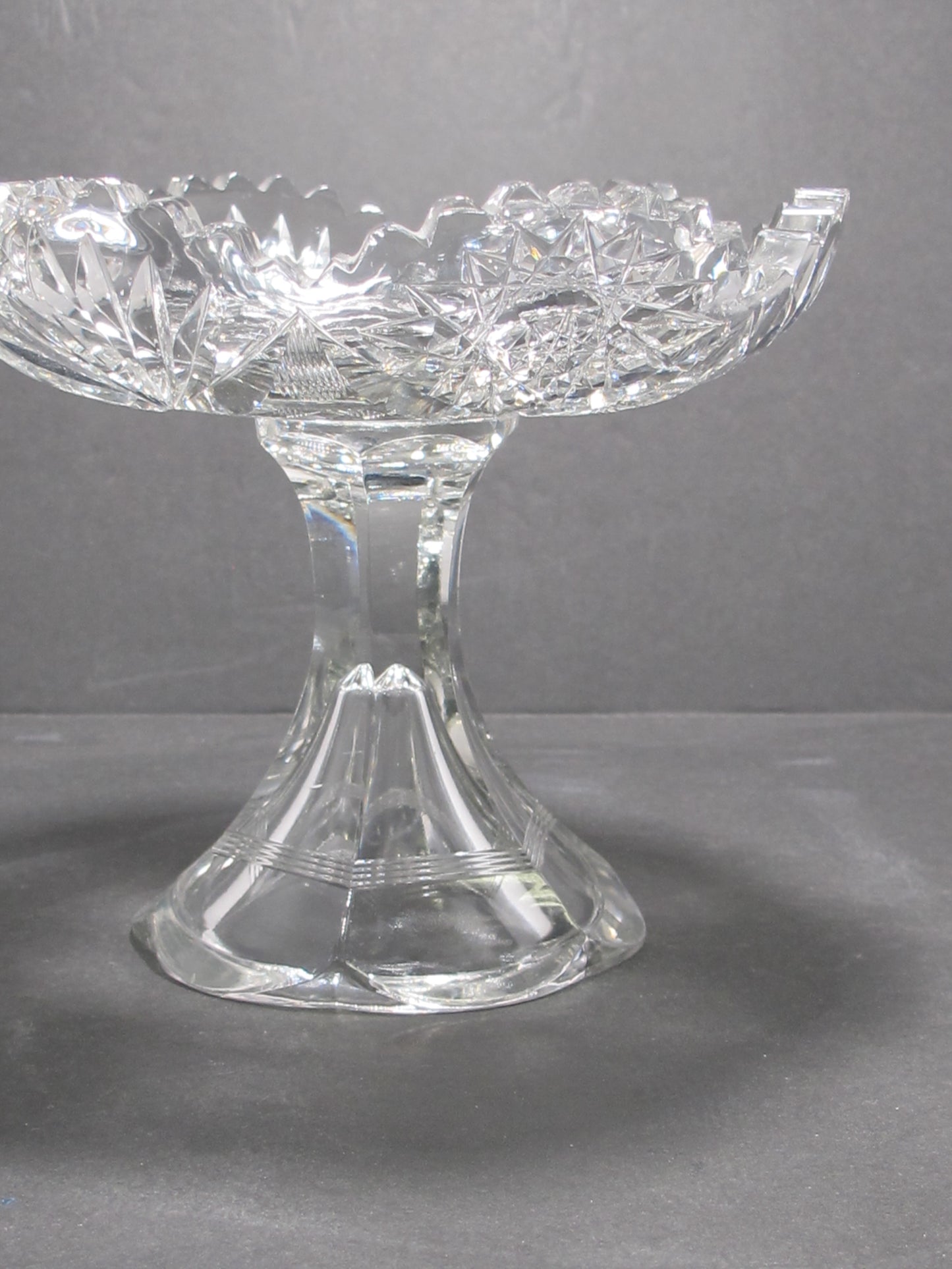 American Brilliant Period Cut Glass compote