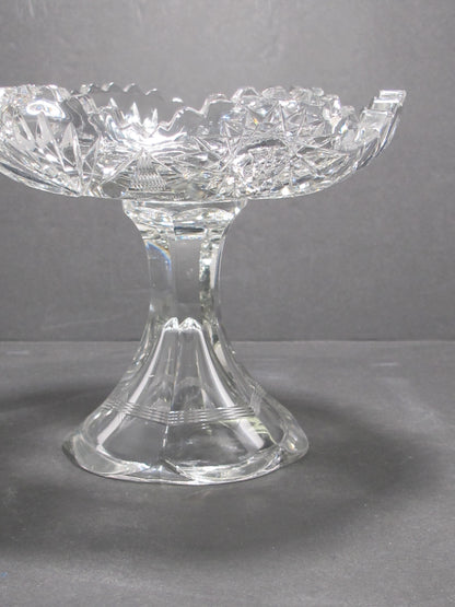 American Brilliant Period Cut Glass compote