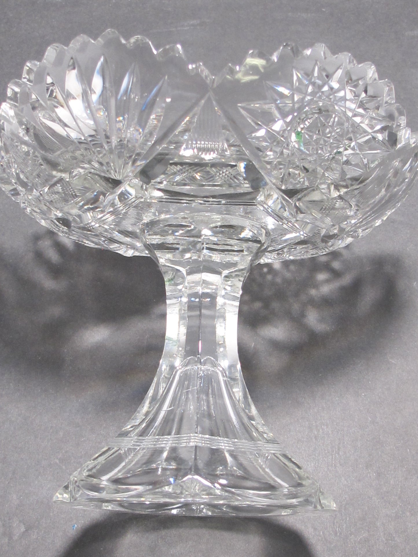American Brilliant Period Cut Glass compote
