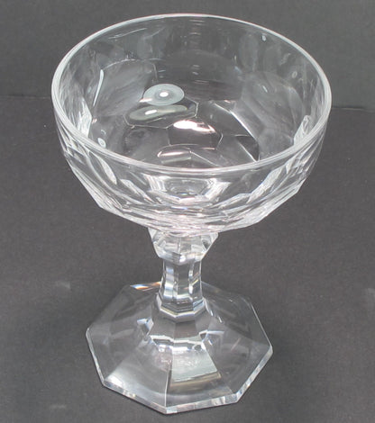 4 piece cut glass champagne glasses Baccarat?