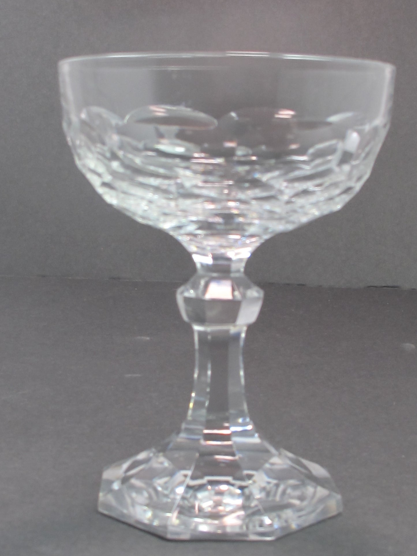 4 piece cut glass champagne glasses Baccarat?