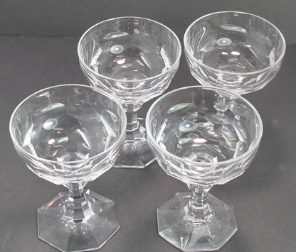 4 piece cut glass champagne glasses Baccarat?
