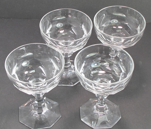 4 piece cut glass champagne glasses Baccarat?
