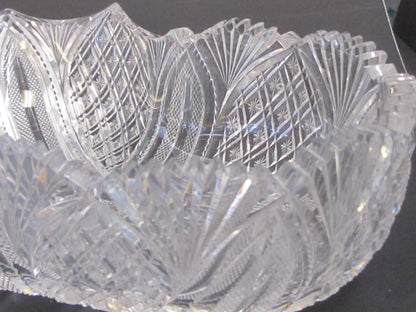 ABP Crystal Cut Glass Leaf Bowl modified