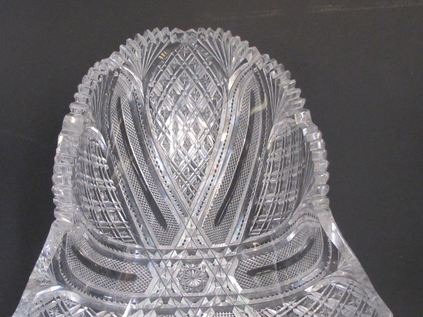 ABP Crystal Cut Glass Leaf Bowl modified