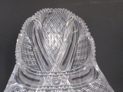ABP Crystal Cut Glass Leaf Bowl modified