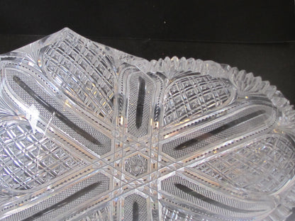 ABP Crystal Cut Glass Leaf Bowl modified