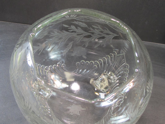 Cut glass 3 legged rose bowl sale