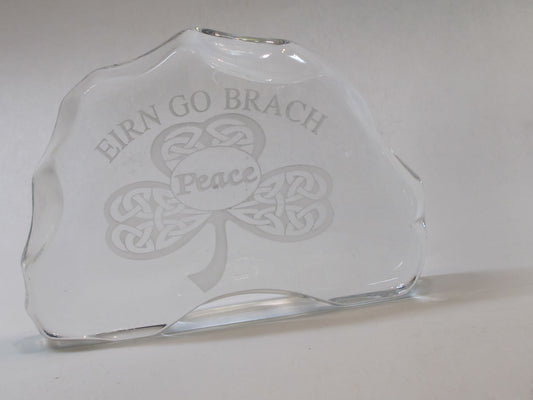 Celtic shamrock pattern paperweight, 24% lead crystal Peace