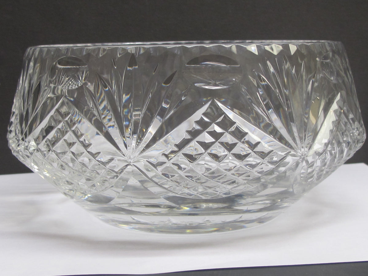 Signed Hand Cut Glass bowl English blown blank Stuart ? – Auction 20