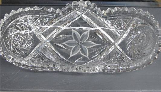 ABP Crystal Cut Glass oval dish