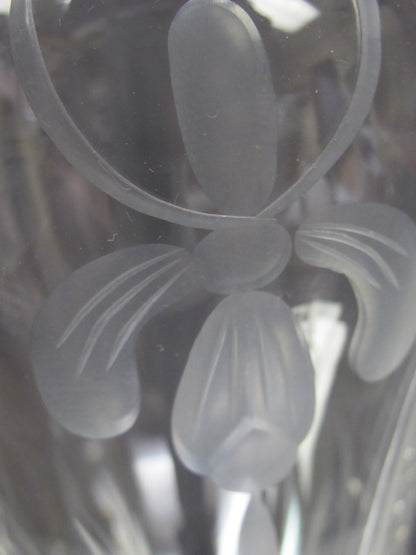 Signed Lenox HAND Cut glass flower vase Crystal Made in USA