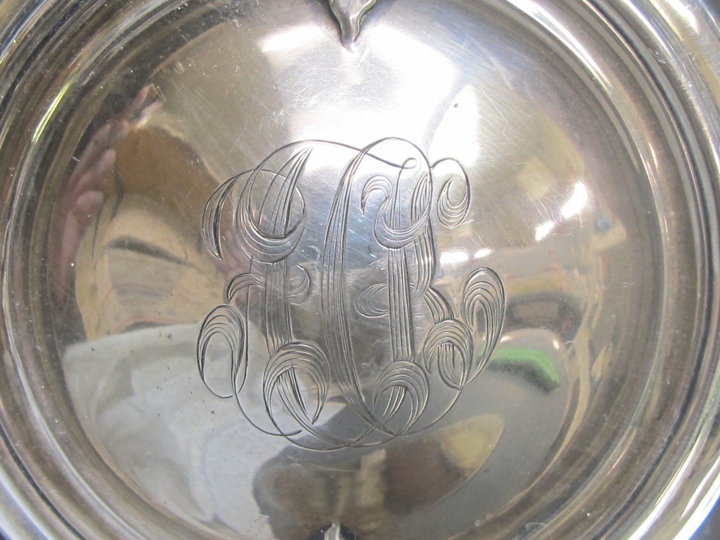 American Brilliant Period Cut Glass powder box with Sterling silver lid Antique abp