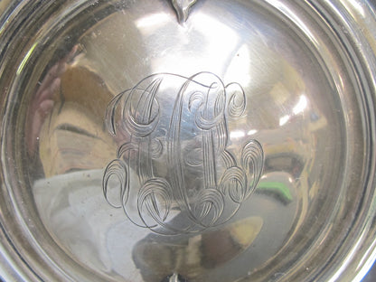 American Brilliant Period Cut Glass powder box with Sterling silver lid Antique abp