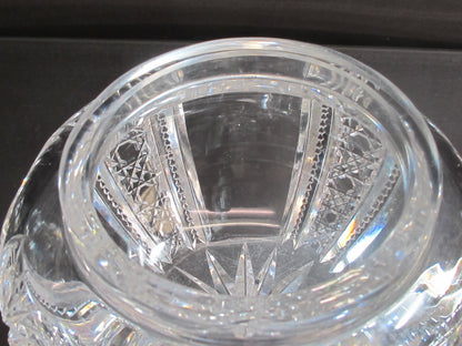 American Brilliant Period Cut Glass powder box with Sterling silver lid Antique abp