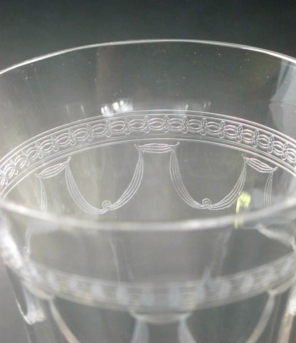 Needle etched glass goblet stemware Bryce ?  antique - O'Rourke crystal awards & gifts abp cut glass