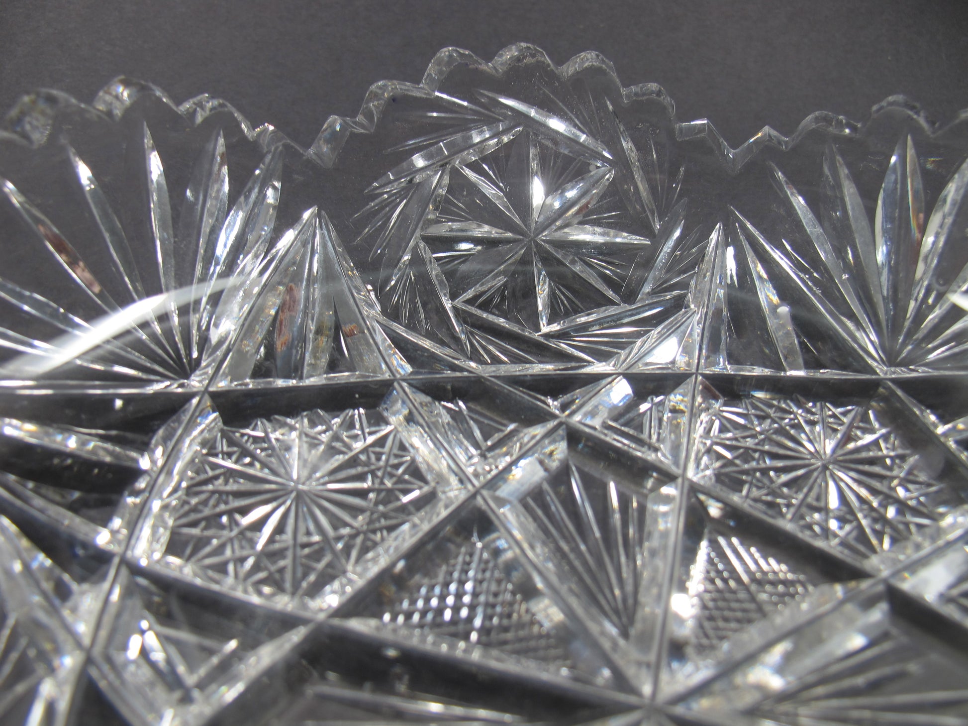 ABP cut glass low bowl American brilliant - O'Rourke crystal awards & gifts abp cut glass
