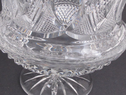 Hand Cut 24% lead crystal  large vase / bowl with space for etching 12.75 lb  Award - O'Rourke crystal awards & gifts abp cut glass