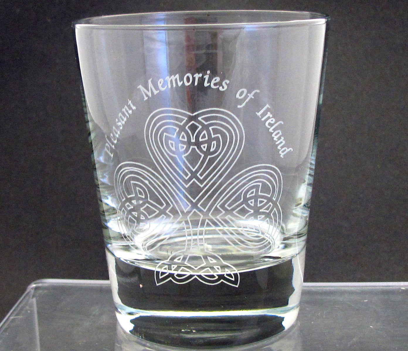 celtic / shamrock DOR glass 13 oz, St Patricks day gift, Ireland - O'Rourke crystal awards & gifts abp cut glass