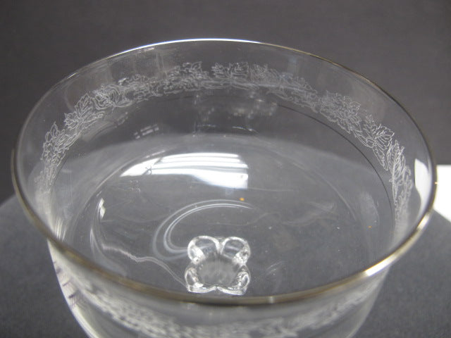 Lenox Moonspun Platinum Crystal dessert Made in USA Mt Pleasant PA mouth blown - O'Rourke crystal awards & gifts abp cut glass