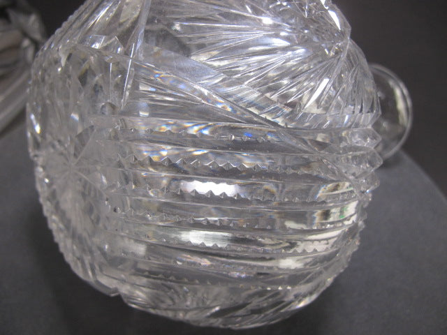 ABP Carafe American Brilliant Period hand Cut Glass zipper