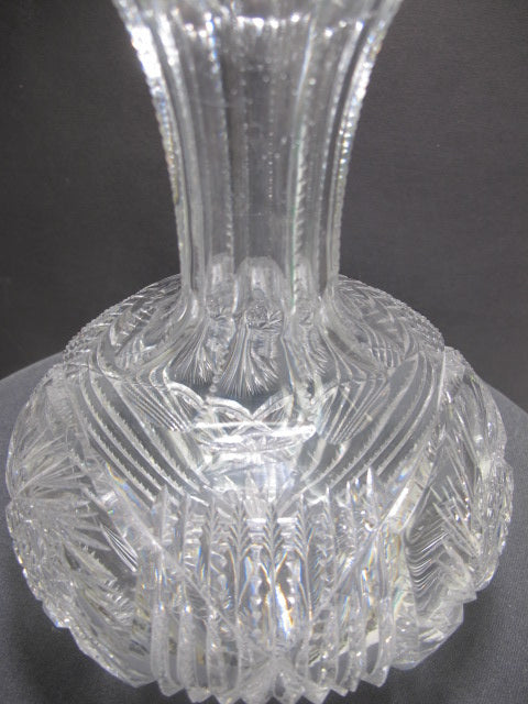 ABP Carafe American Brilliant Period hand Cut Glass zipper